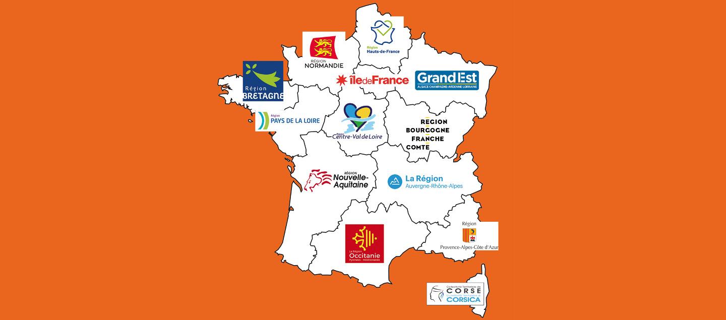 Carte des régions et collectivités couvertes par Capital OS